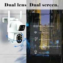 無線戶外監控攝影機 2MP+2MP HD 攝影機 5G/2.4G Wi-Fi 動態追蹤 適用於室內/戶外居家安全監控 無線 WiFi 攝影機 戶外攝影機 - 彩色 - 查看 10
