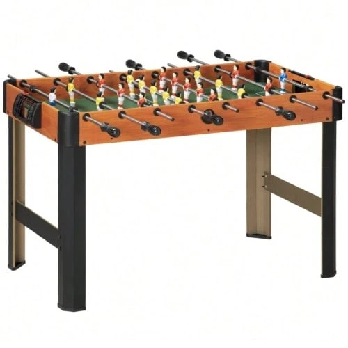 Foosball Table, 2 Balls, Non-Slip Handles, For Children And Adults, Scoreboard, MDF, Metal, Bright Colors - 棕色 - 查看 1