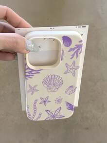 1 Stylish Phone Case, Does Not Include Lanyard Or Stand. Minimalist Vacation Style, White TPU, Fashionable, Shockproof, 1 Piece, Coconut Tree And Shell Design, Full Coverage Case Compatible With 17, 16, 15, 14, 13, 12, 11 Pro, And Series, International Version, Not The Domestic Version. Perfect For A Gift. - 多色 13 - 查看 12