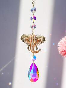 1pc Elephant & Peacock Rhinestone Crystal Suncatcher, Rainbow Prism Window Hanging Decor, Home Garden Indoor Outdoor Decoration, Women's Birthday Christmas Gift - 1PC - View 6