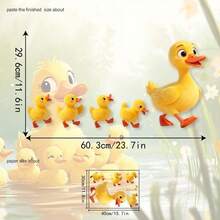1pc Static Cling Duck Parent & Child Window Sticker, Pastoral Style 2D Flat Glass Decal, Glue-Free Removable Home Window & Storefront Decorative Sticker - Duck - View 6