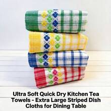 Premium Absorbent Kitchen Towel 5pcs Set - Tea Towels, Ultra Soft And Quick Dry, Made Of Wide Striped Fabric, Suitable For Dining Table, Countertop And Restaurant Coffee Table, Can Be Used As Kitchen Cleaning Cloth, Multiple Colors - 5-piece Set (mixed Colors) - View 7