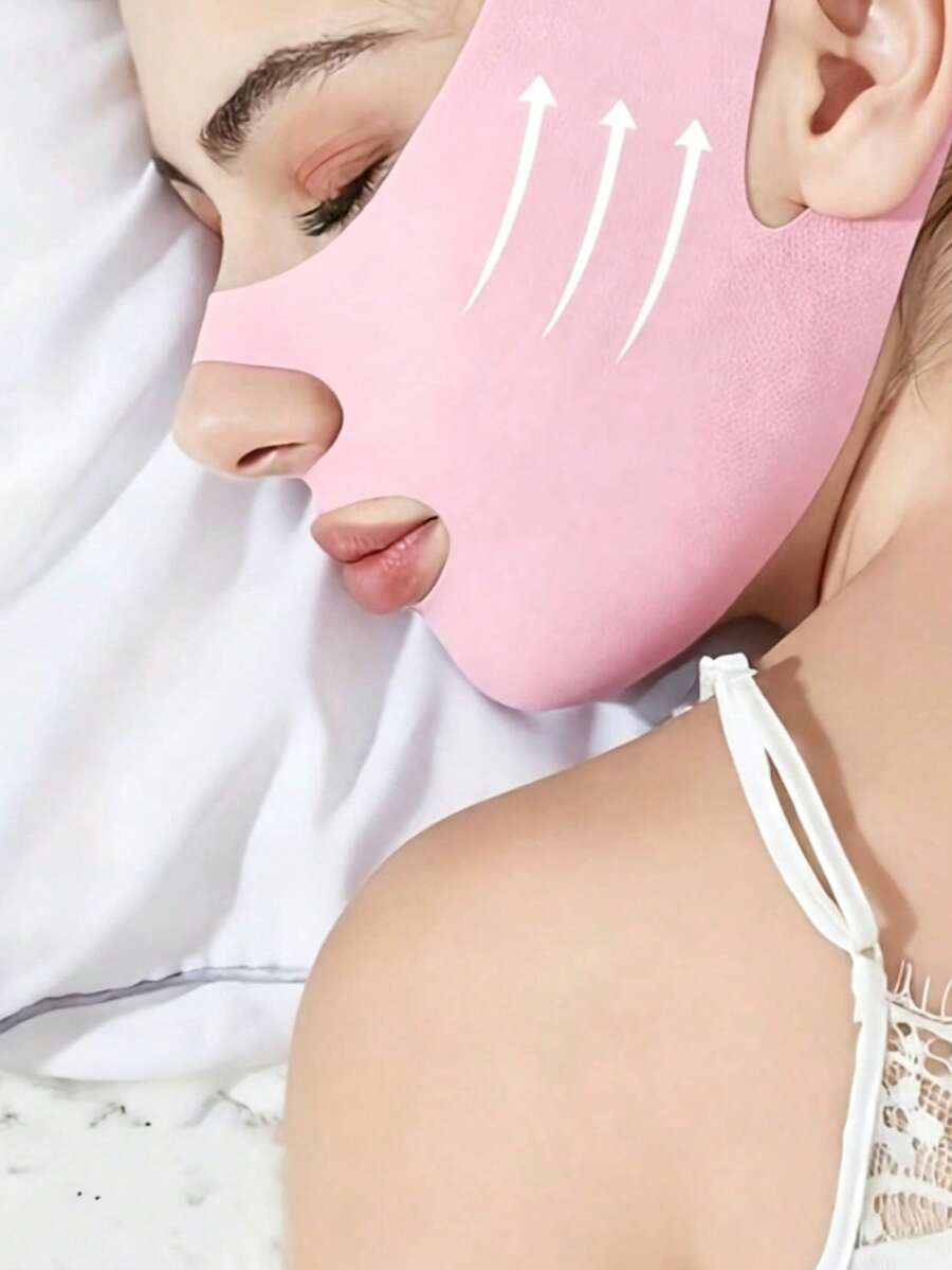 360° V-Shaped Face Bandage - Unisex, Adjustable V-Shaped Design, Hypoallergenic Reusable Face Lifting Strap, No Electricity Required, Sleep Skincare Accessory, Ergonomic Seamless Fit Design, Breathable Polyester Fabric - Multicolor - View 1