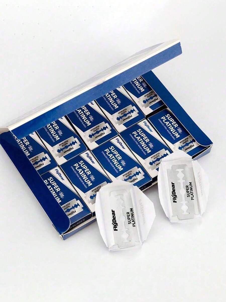 FIYDEAR 正品雙面刮鬍刀片，適用於手動刮鬍刀，可用於刮鬍與修整眉毛，安全刮鬍刀