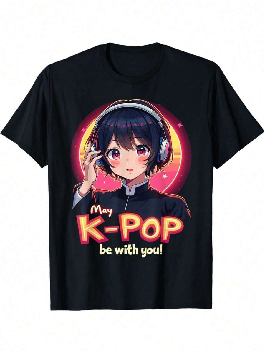 Camiseta Casual Estampada de Moda Masculina para Fanáticos de Anime y K-, Amantes de laúsica Coreana - Camiseta de Manga Corta con Cuello Redondo% Algodón, Camisa Casual, Regalo Per - Blanco - Ver 1