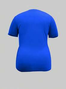 Plus Size - Plus Size - Women's Plus Size Blue T-Shirt - Blue - View 2