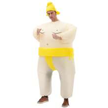 1pc Adult Inflatable Sumo Costume, Fits Height 1.5-2m, Suitable For Christmas, Cosplay, Anime Role Play, Party, Stage Performance And Masquerade - Yellow Sumo - View 10
