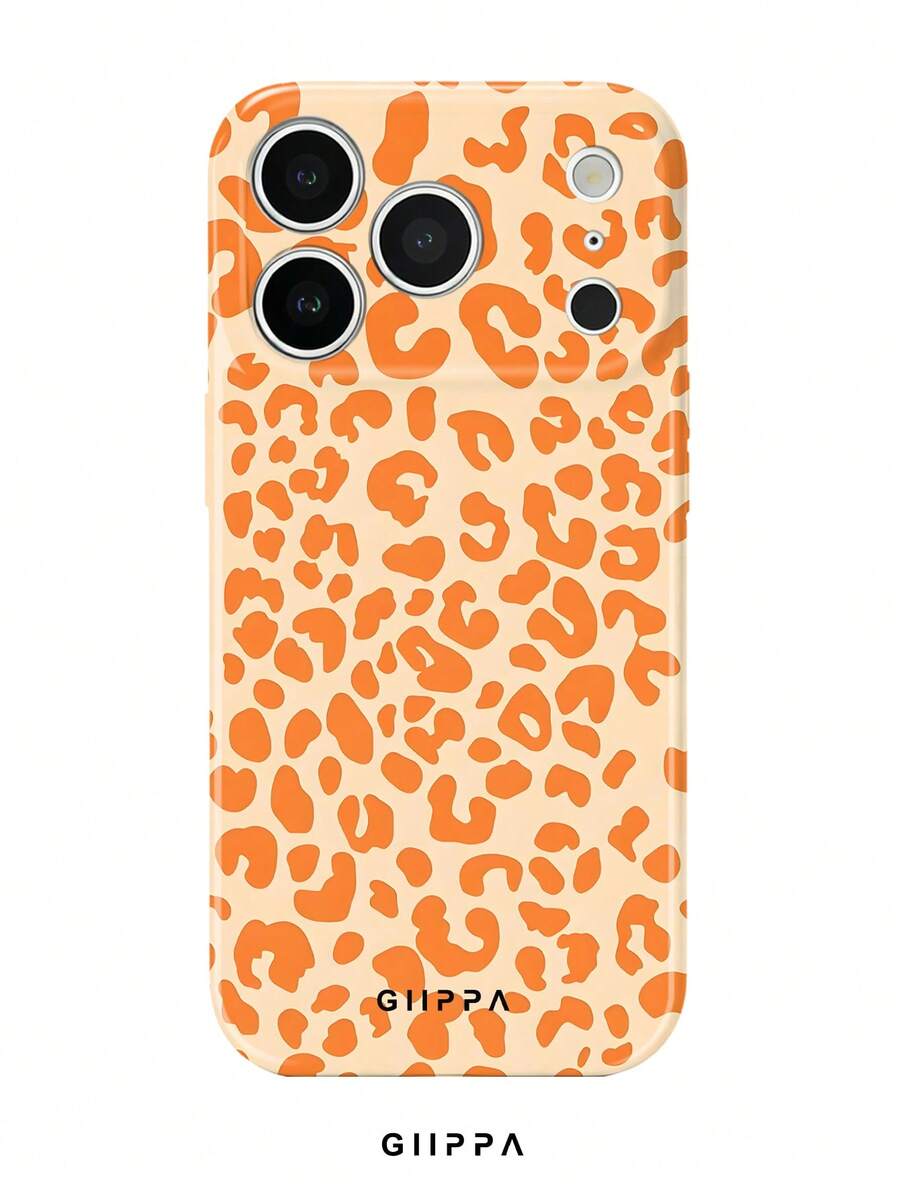 GIIPPA 橘色豹紋手機殼,相容於 17、16、15、14、13、12、11、PRO MAX - 橘色 - 查看 1