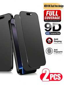 CASECOPS 2入組 霧面防窺螢幕保護貼適用於 iPhone 17 Pro Max [6.9 吋]，鋼化玻璃材質，防震防刮，防震保護與防窺功能確保僅正面可視，相容於 17 Pro Max/17 Pro/17 Air/17/16/15 Pro Max/15/14/13 - 黑色 - 查看 18