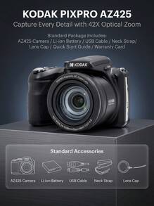 Kodak AZ425 旅遊攝影 長焦相機 2068萬畫素 42倍光學變焦 24mm廣角 BSI CMOS 3吋螢幕 輕巧攜帶 - 查看 15