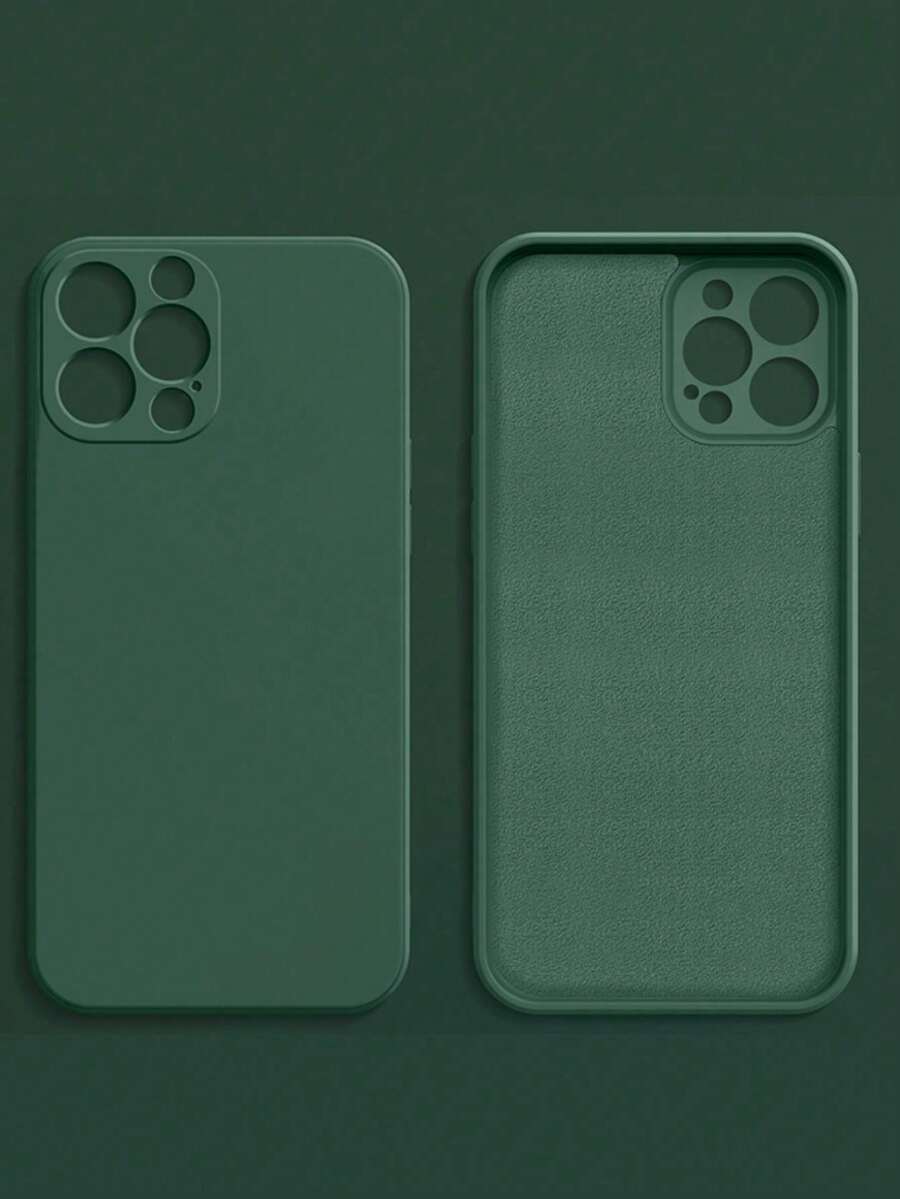1 Stylish Phone Case, Does Not Include Lanyard Or Stand. Compatible With Basic Cases. Compatible With 16-Inch Phones. Solid Pink TPU Phone Case, 1 Piece. - Dark Green - View 1