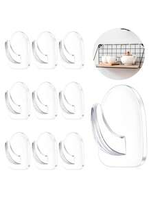 30pcs Transparent Self-Adhesive Wall Hooks, Compact Seamless Transparent Self-Adhesive Wall Hooks, Reusable, Suitable For Bathroom, Bedroom And Kitchen Transparent Self-Adhesive Command Hooks - Multicolor - View 8