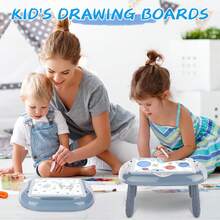 Double-Sided Doodle Board Toy, Magnetic Drawing Board For Kids, Includes Educational Tools And Drawing Accessories, Portable, Space-Saving Design, A Perfect Gift For Boys And Girls (Christmas, Easter, Children's Day, And Birthdays) - Grey - View 8