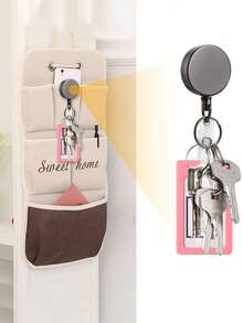 1Pc Retractable Metal Badge Easy-Pull Buckle Portable ID Card Holder Lanyard Keychain For ID Cards,Keys,Business Card Holders,For Work And Daily Use - Multicolor - View 7