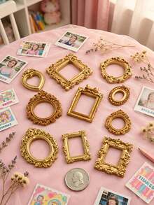 15pcs Mini Vintage Photo Frames, Small Resin Antique-Style Frames, Small Gold Frames Suitable For DIY Wall Hanging, Jewelry Display, Photography, Party, Hotel, Home Decor (Mini Frame A) - 15 pcs - View 11