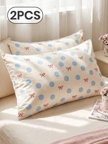 1/2pcs Printed Pillowcase Set (No Filling), Soft Fabric, Multiple Colors Available, Soft And Breathable, Skin-Friendly And Comfortable, Cozy Home Textile, Suitable For Home Bedding And School Dorm Bedding, Back To School Essential - Multicolor - View 10
