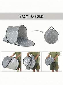 Quick Open Beach Tent UV Protection Sunshade Lightweight Beach Tent For Outdoor Adventure Beach Family Essential Music Festival Single Pack Instant Beach Tent Backyard Shade Sports Event Sunshade Emergency Sun Protection - A - View 6