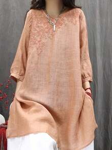 Women Blouses & Shirts - Apricot - View 10