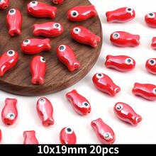 20/40pcs Charm Fish Ceramic Beads Loose Spacer Beads For DIY Jewelry Making Bracelets Earrings Necklaces And Phone Charms Accessories - 10x19mm - View 19