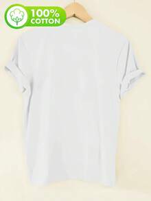Fitted, Casual T-Shirt With Floral Pattern And Round Neck For Summer - White - View 3