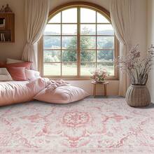 Machine Washable Bedroom Area Rugs For Living Room Low Pile Vintage Rug, Non-Slip Non-Shed Floral Print Floor Carpet For Dining Room Home Decor - Multicolor DT1 - View 2