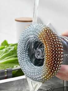 1 Stück Edelstahl-Scheuerball, kratzfrei, rostbeständig, automatischer Seifenspender Topf-Reinigungsball für die Küche - Stahlwolle - Übersicht 6