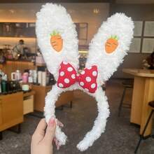 Disney 1pc Cute Plush Ear Headband, Japanese Style Purple Rabbit Headband, Suitable For Face Washing, Makeup, Daily Wear - View 2