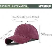 NEWKIBOU Gorra Vintage Deslavada, Gorra de Beisbol Unisexo, 2 Piezas Gorras de Beisbol 100% Algodón Ajustable, para Deportiva, Casual, Runing - Negro + Azul - Ver 7