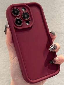 1 Stylish Phone Case. Does Not Include Lanyard Or Stand. Free Shipping. Soft Textured Silicone Phone Case, Rosette Color, Thick, Shockproof, Kid-Friendly Design, Compatible With 16/16Pro/16ProMax/16Plus/15XR/8. - 波爾多 - 查看 1
