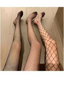 Meia Calça Arrastão Feminina  / Meia Calça para Festa/Boate / Meia Justa - Preto - Visão 7