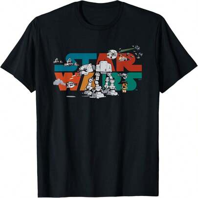 スターウォーズロゴ かわいい銀河戦い Tシャツ