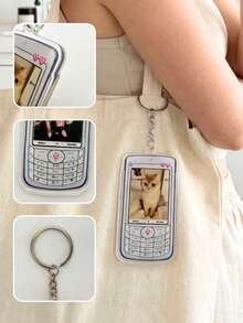 Customizable Acrylic Phone Keychains, 1/3/5pcs, Printed With Photos Of Your Family/Pets/Baby, Perfect As Keys, Backpacks Or Birthday Party Souvenirs. - Multicolor - View 5