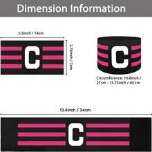 1Pc Football Armband, Three-Stripe Letter C Football Captain Armband, Elastic And Wear-Resistant - Adjustable Arm Strap - Sports Training Armband, Exclusive For Football Captains In Matches And Training - Three Striped C-shaped Armband - View 2