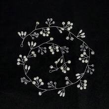 1pc Silver 50CM/19.68INCH Bridal Hair Accessory Handmade Woven Pearl Crystal Hairband Hairpin Suitable For Wedding Dress Bridesmaid Accessories Banquet Graduation Prom,Headpiece - White - View 7