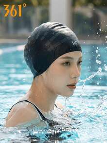 361degree 1pc 361° Ear Protection Waterproof Textured Silicone Swim Cap, High Elasticity Anti-Slip Full Coverage Long Hair Swimming Cap, Unisex Adult Comfortable Bath Cap, Suitable For Pool Swimming, Beach Surfing And Water Sports - Multicolor - View 2