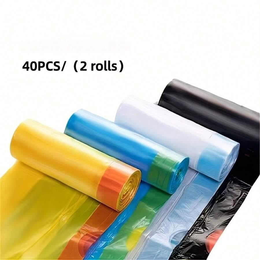 40uds (2 rollos) / 100uds (5 rollos) / 200uds (10 rollos) bolsas basura con cordón, 4 galones.Ideales para hogar, cocina o dormitorio. - Paquete de prueba de 40 piezas - Ver 1
