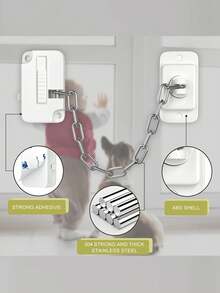 Adjustable Window Safety Lock - Self-Adhesive, No Drilling Required, Durable Metal And Plastic Material, Suitable For Home Security, Ventilation And Privacy, Stylish Lock Design, Easy Installation - Multicolor - View 2