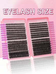 640 PCS Bulu Mata Cluster, D Curl 40D+50D, Panjang Campuran 8-16mm, Kit Ekstensi Bulu Mata Alami & Bervolume yang Lembut, Ringan, dan Dapat Digunakan Kembali untuk Pemula, Penggunaan Sehari-hari, Pernikahan, Kencan, Pesta, Festival, Halloween, Rumah, dan Perjalanan - D - View 2
