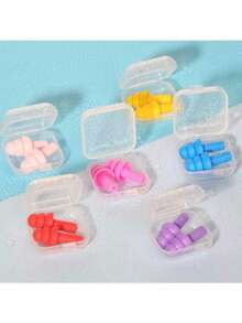 1/3/6/12 Pairs Waterproof Silicone Swimming Earplugs, Effective Noise Reduction, Random Color - Multicolor - View 7