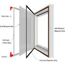 DIY Magnetic Window Screen Summer Fly And Mosquito Proof Invisible Mesh Screen - Black Net With Black Border - View 5