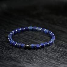 YOUNG&RICH Unisex Lapis Lazuli Cube Beaded Stretch Bracelet - Vintage Stackable Jewelry For Men Women - Multicolor - View 10