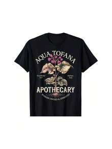 Summer T Shirts [Gentle] Aqua Tofana Vintage Design Men's 100% Cotton T-Shirt - Black - View 1