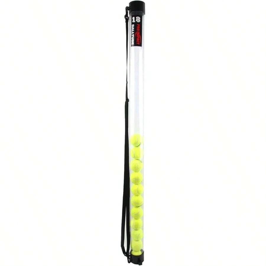 Tennis Ball Hopper With Shoulder Strap - Lightweight Durable Ball Picker - Holds 18 Balls - Tennis Players, And Trainers - Clear - View 1
