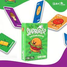 SlapBurger 卡牌遊戲 | 快速拍擊漢堡組裝派對遊戲，適合 2-6 人，2026 年熱門家庭桌遊之夜必備 - 綠色 - 查看 1
