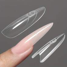 60 Pcs/Bag Sandwich Nail Molds Square Almond Shape Reusable Nail Forms With Guide Lines 15 Sizes Nail Extension Molds Salon & Home DIY Manicure Tools - Multicolor - View 5