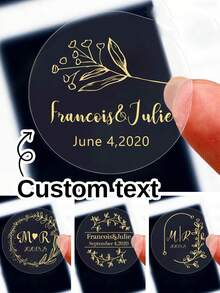 54/108/270/540pcs Customized Wedding Stickers, Personalized Round Stickers - Custom Stickers With Any Design Image Logo Text, Waterproof Stickers, Wedding Favours - Multicolor - View 1