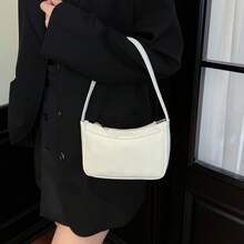 1pc Solid Color Minimalist PU Leather Women's Bag, Lightweight Zipper Closure Handbag, Versatile Shoulder Bag For Girls' Daily Use - one-size - View 14