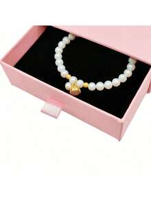Kotak Kado Perhiasan Laci Warna Pink, Kotak Penyimpanan Gelang, Cincin, dan Anting-anting Berlapis Flanel, Kotak Kemasan Perhiasan Kertas Portabel untuk Kado Pernikahan dan Ulang Tahun, - Baby Pink - View 5