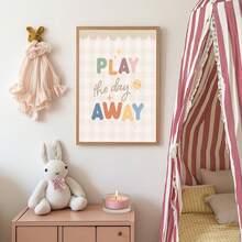 1件裝 帆布裝飾畫 兒童房牆面裝飾 波希米亞風「Cool Kids Club」裝框畫與「Play Every Day」兒童藝術畫 中性風格 即可掛裝 適合幼兒臥室、遊戲室、托兒所、嬰兒洗禮禮物、兒童禮物、趣味友誼主題 現代俏皮兒童房裝飾 - 彩色 - 查看 11