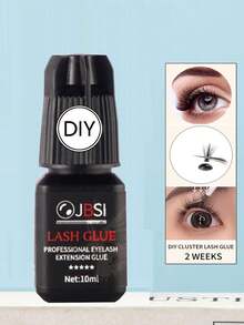 1pc Sensitive Eyes Lash Cluster Glue - 3 Second Quick Dry, Strong Hold Lasts 2 Weeks, Waterproof Eyelash Adhesive For DIY At-Home Use, Semi-Permanent Cluster Extensions (10ml, Black) - Black and White - View 6